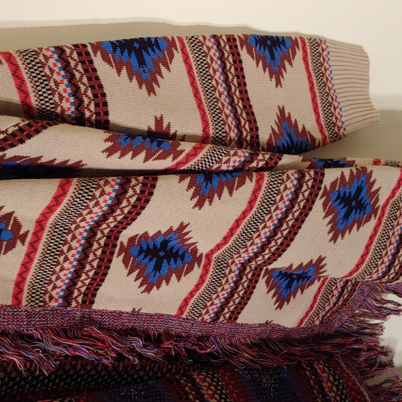 Kersh Aztec print open front cardigan with tassels size XS - Picture 3 of 16